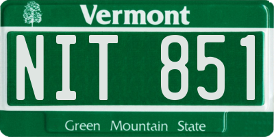 VT license plate NIT851