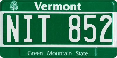 VT license plate NIT852