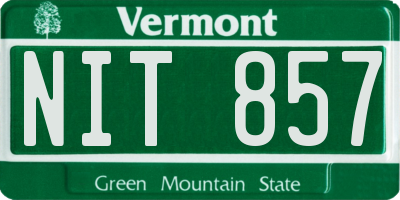 VT license plate NIT857
