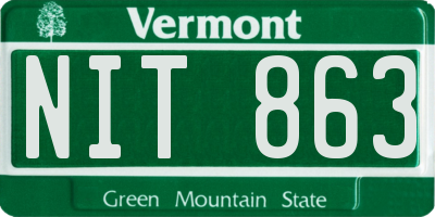 VT license plate NIT863