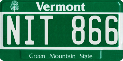 VT license plate NIT866