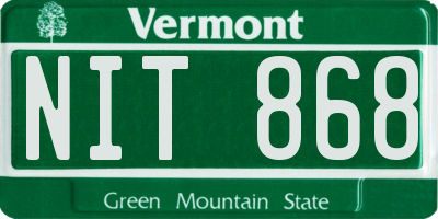 VT license plate NIT868