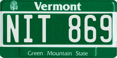 VT license plate NIT869