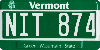 VT license plate NIT874