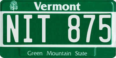 VT license plate NIT875