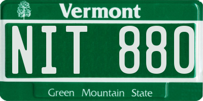 VT license plate NIT880