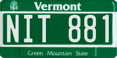 VT license plate NIT881
