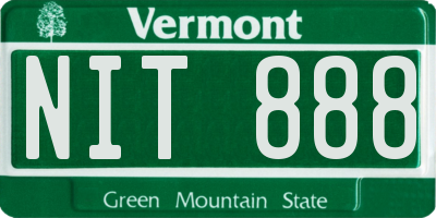 VT license plate NIT888