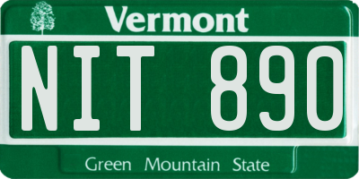 VT license plate NIT890