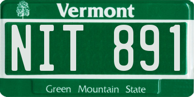 VT license plate NIT891