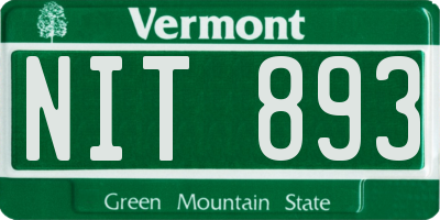 VT license plate NIT893
