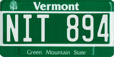 VT license plate NIT894