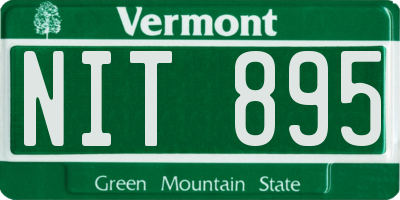 VT license plate NIT895