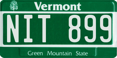 VT license plate NIT899