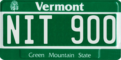 VT license plate NIT900