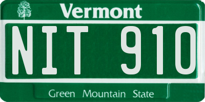 VT license plate NIT910