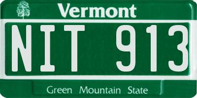 VT license plate NIT913