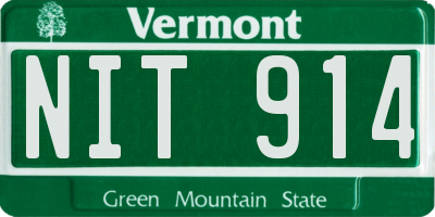 VT license plate NIT914