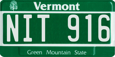 VT license plate NIT916