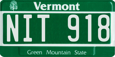 VT license plate NIT918