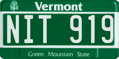 VT license plate NIT919