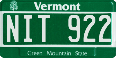 VT license plate NIT922