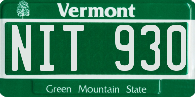 VT license plate NIT930