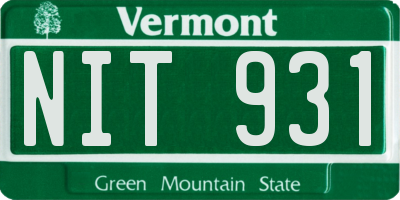 VT license plate NIT931