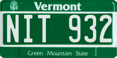 VT license plate NIT932