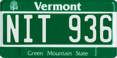 VT license plate NIT936