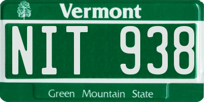 VT license plate NIT938