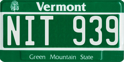 VT license plate NIT939