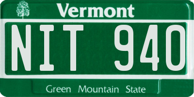 VT license plate NIT940