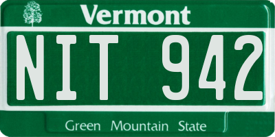 VT license plate NIT942