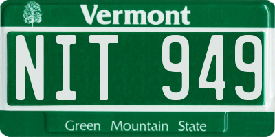 VT license plate NIT949