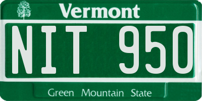 VT license plate NIT950
