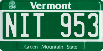 VT license plate NIT953