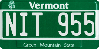 VT license plate NIT955