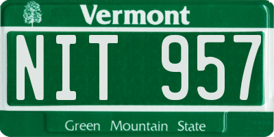 VT license plate NIT957