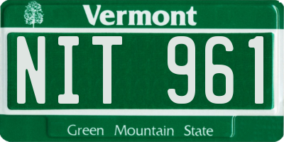 VT license plate NIT961