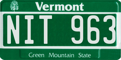VT license plate NIT963