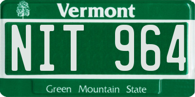 VT license plate NIT964