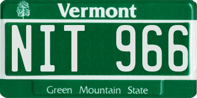 VT license plate NIT966