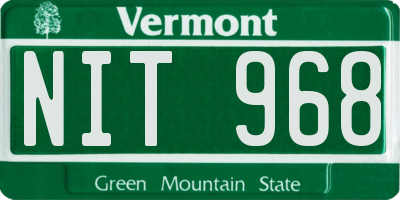 VT license plate NIT968
