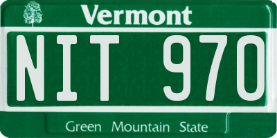 VT license plate NIT970