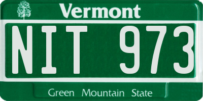 VT license plate NIT973