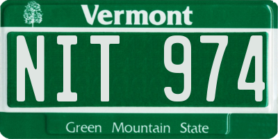 VT license plate NIT974