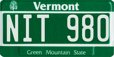 VT license plate NIT980