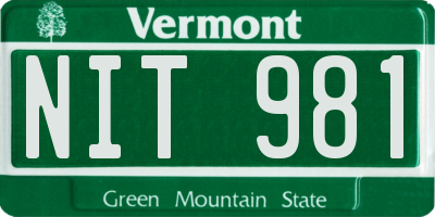VT license plate NIT981