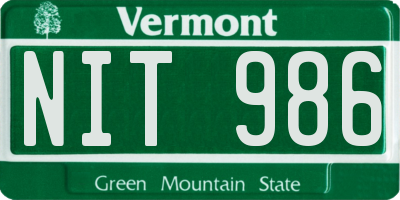 VT license plate NIT986